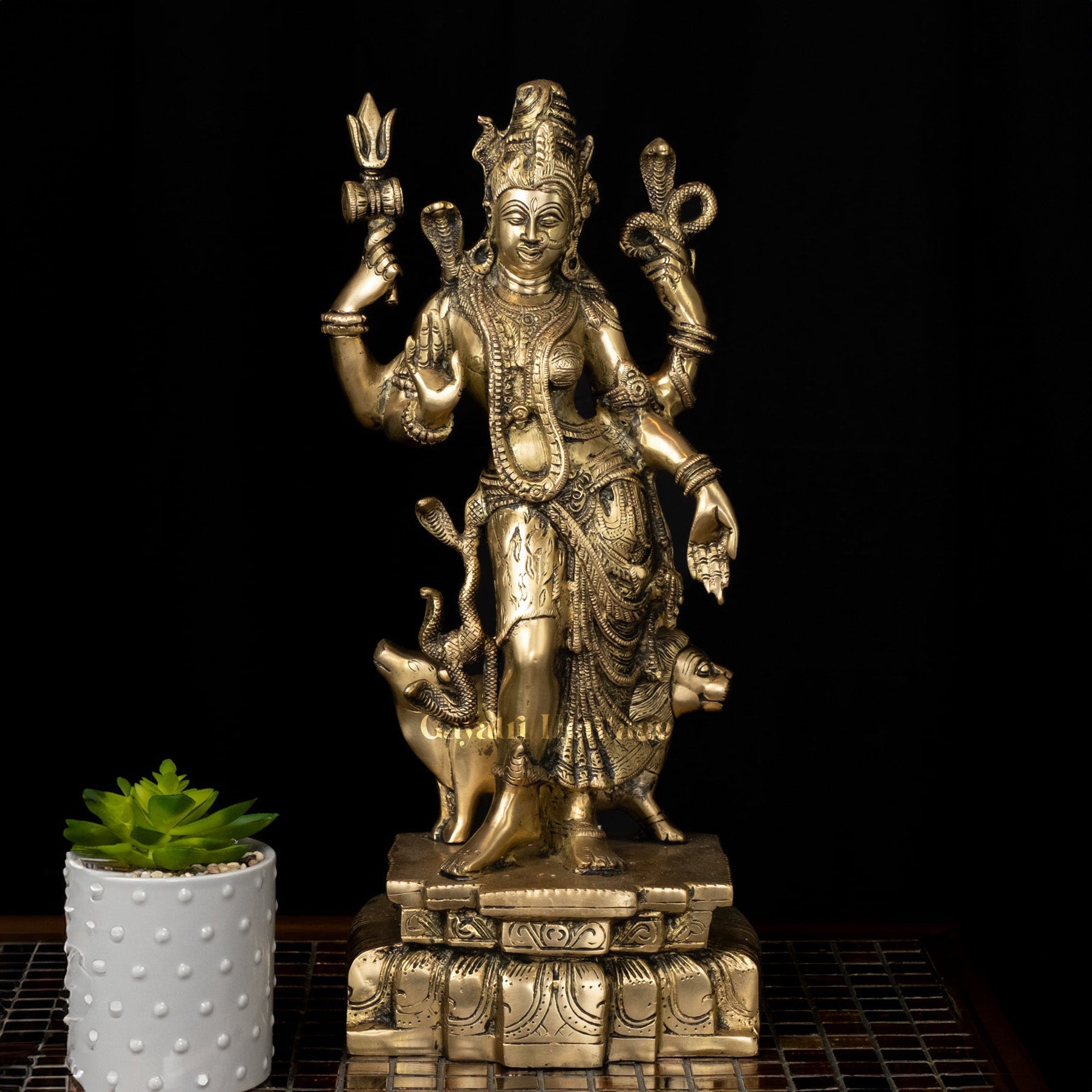 Brass Ardhanarishvara Statue – Divine Representation of Duality | Gayatri Heritage - Gayatri Heritage